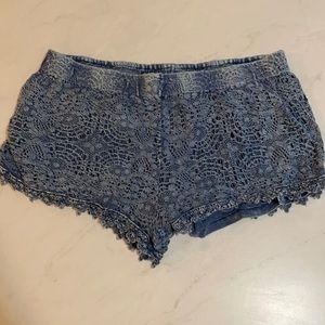 Faded Blue Lace Women’s Shorts